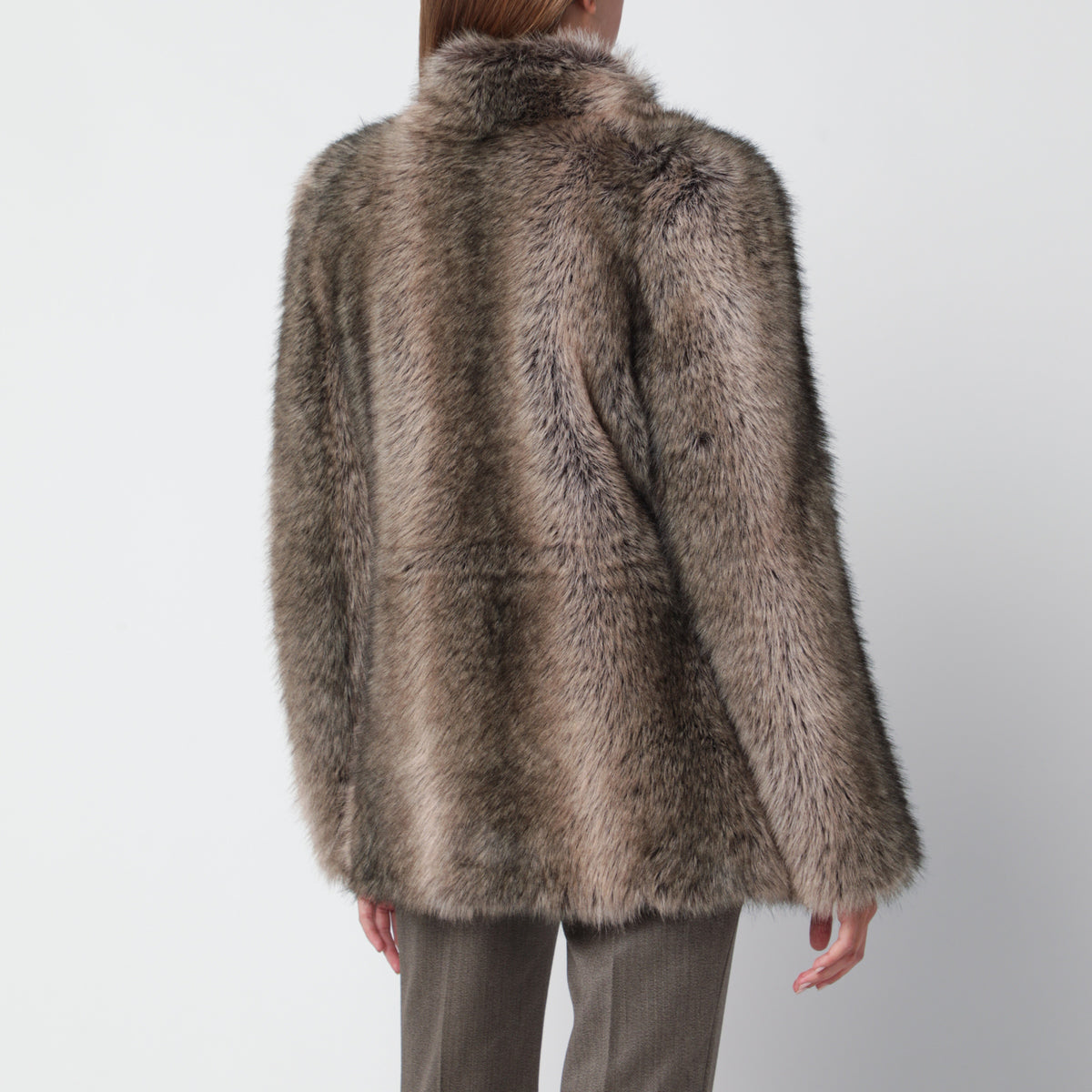 Beige shaded faux fur-effect jacket