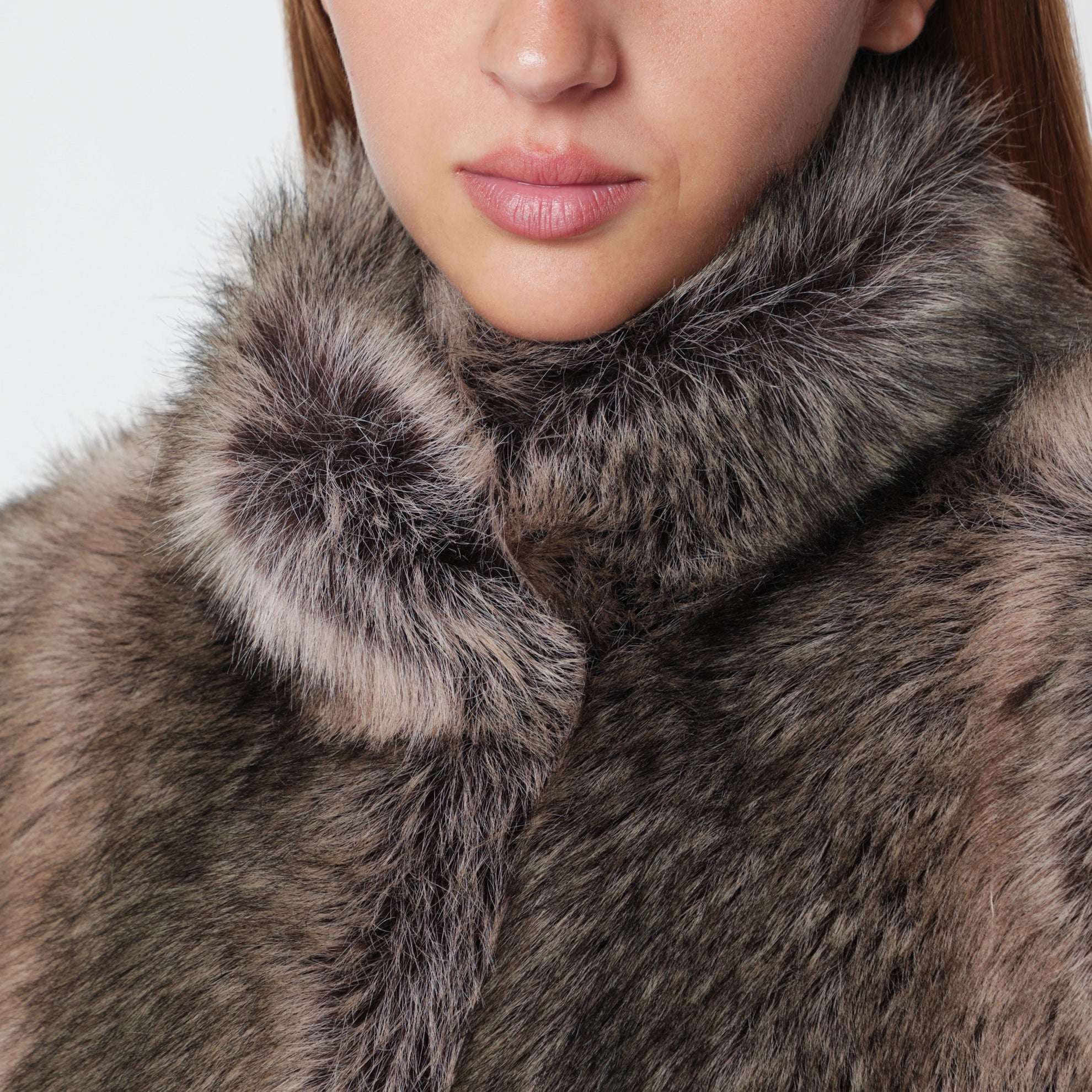 Beige shaded faux fur-effect jacket