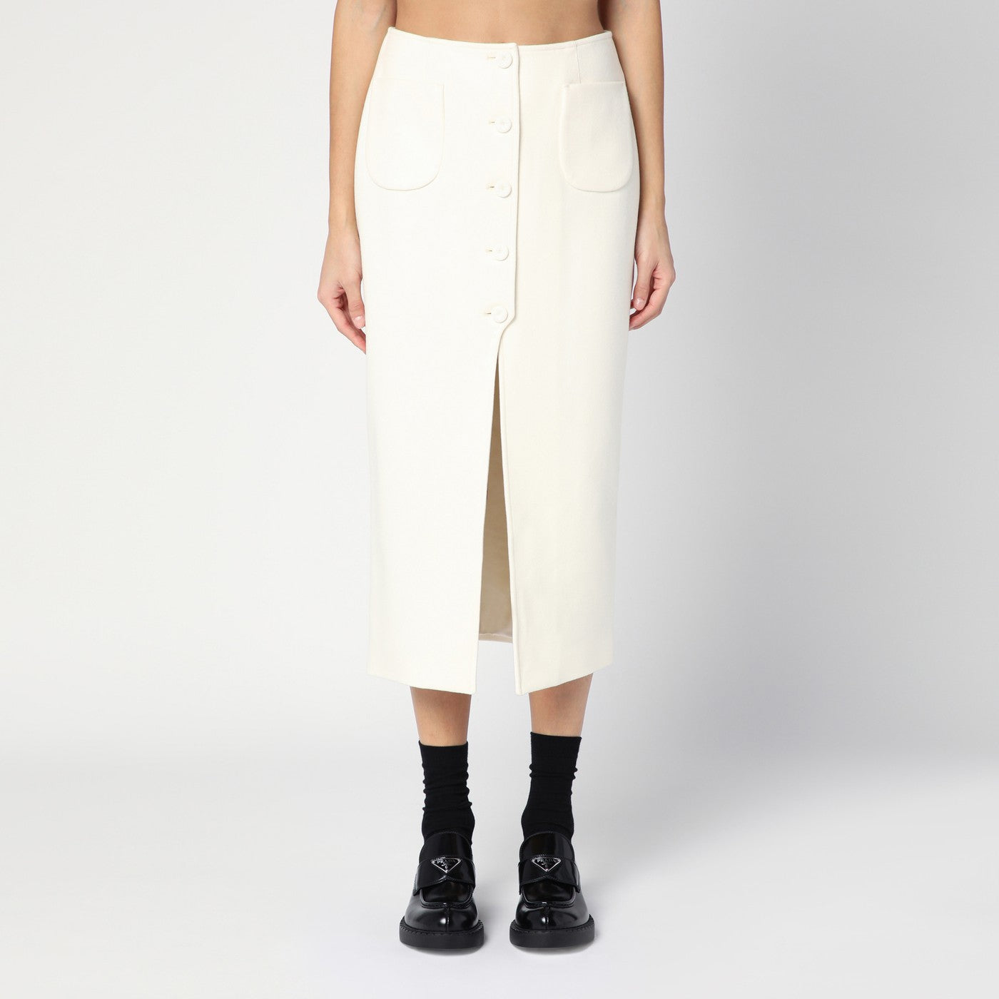 White Jagger midi skirt