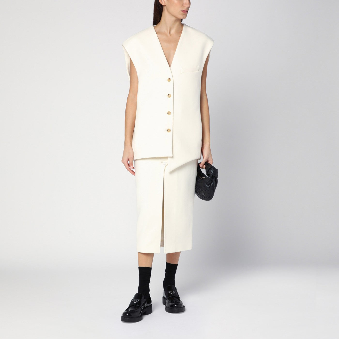 White Jagger midi skirt