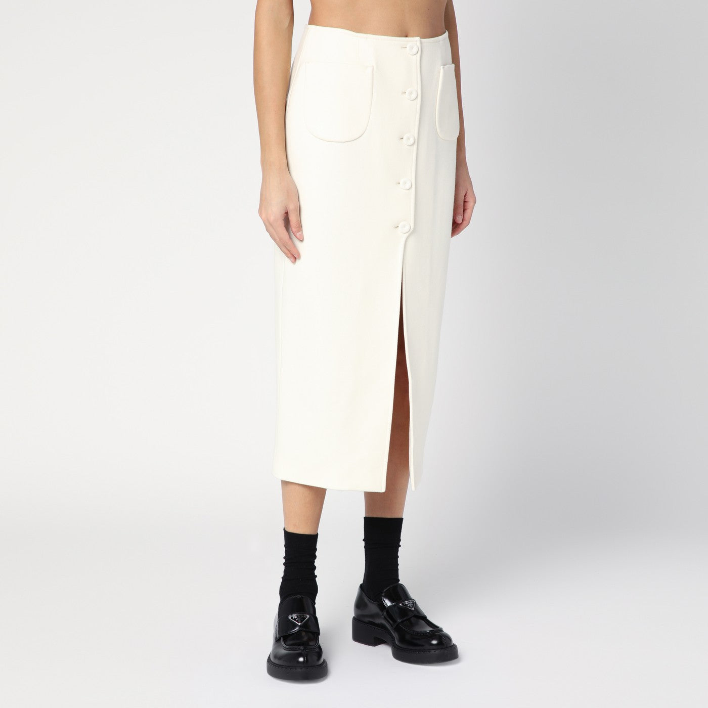 White Jagger midi skirt