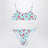 Bralette-Bikini mit Vichy- und Kirschmuster