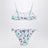 Bralette-Bikini mit Vichy- und Kirschmuster