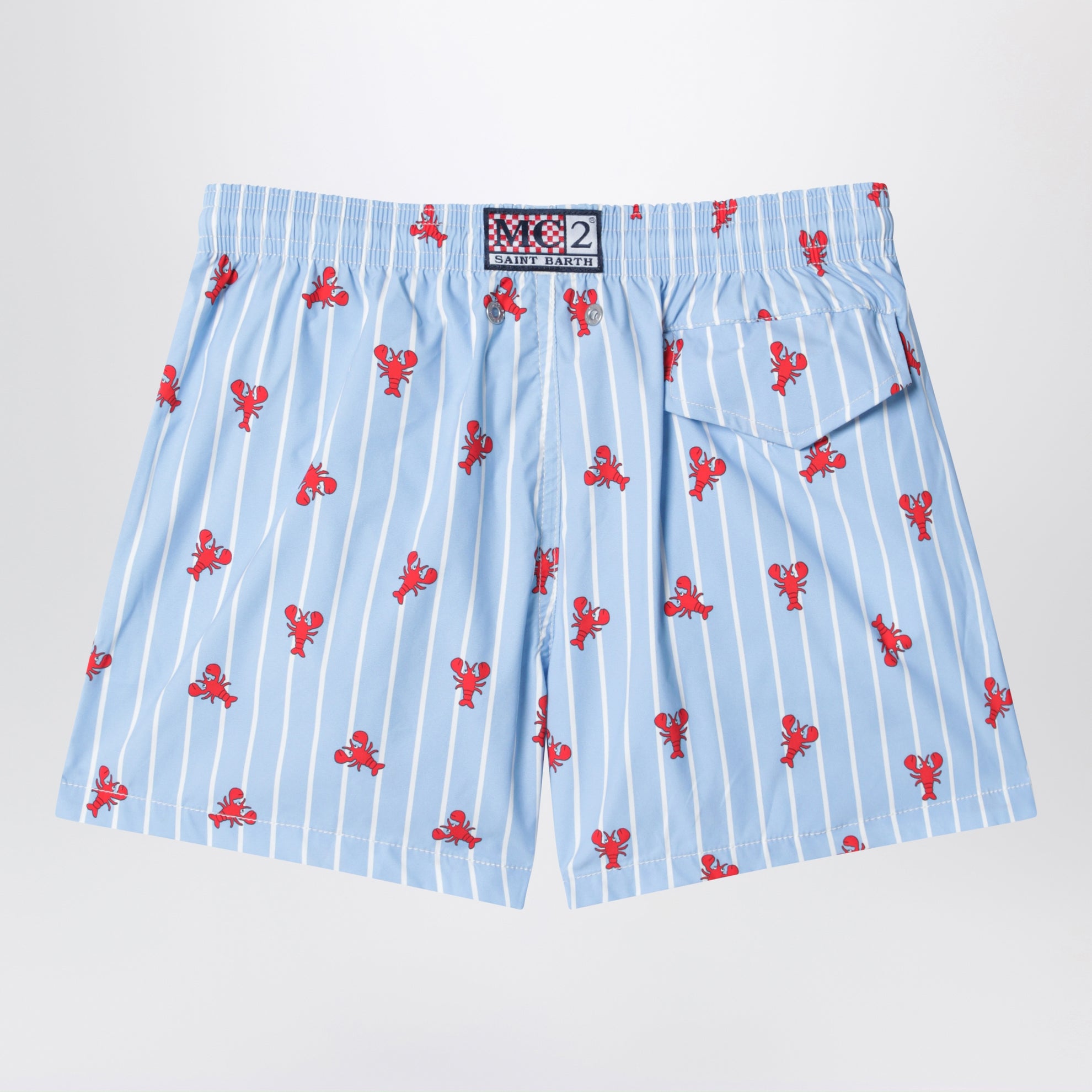 Short de bain Jean bleu clair avec imprimé crabes