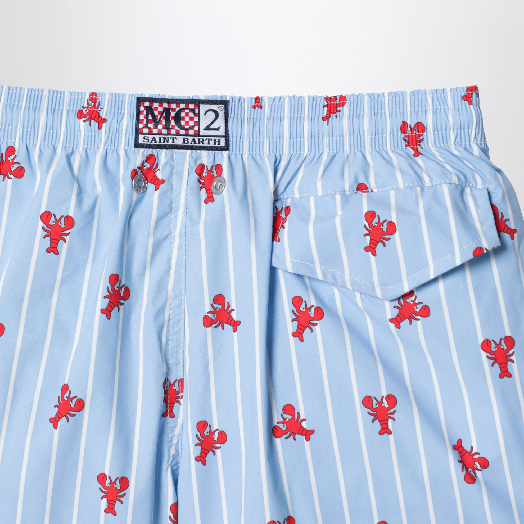 Short de bain Jean bleu clair avec imprimé crabes