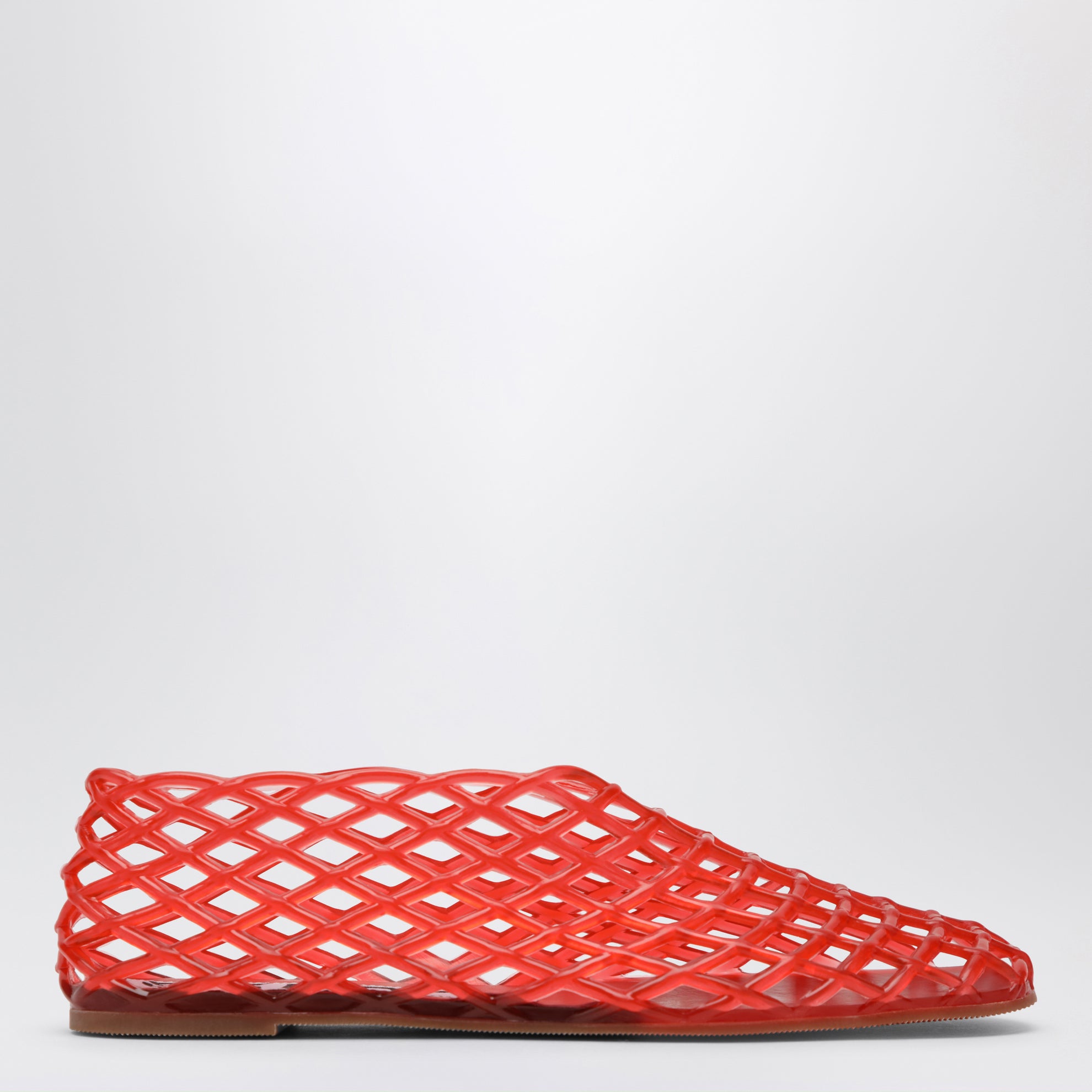 Ballerines en mesh caoutchouc rouges