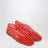 Red rubber mesh ballet flats