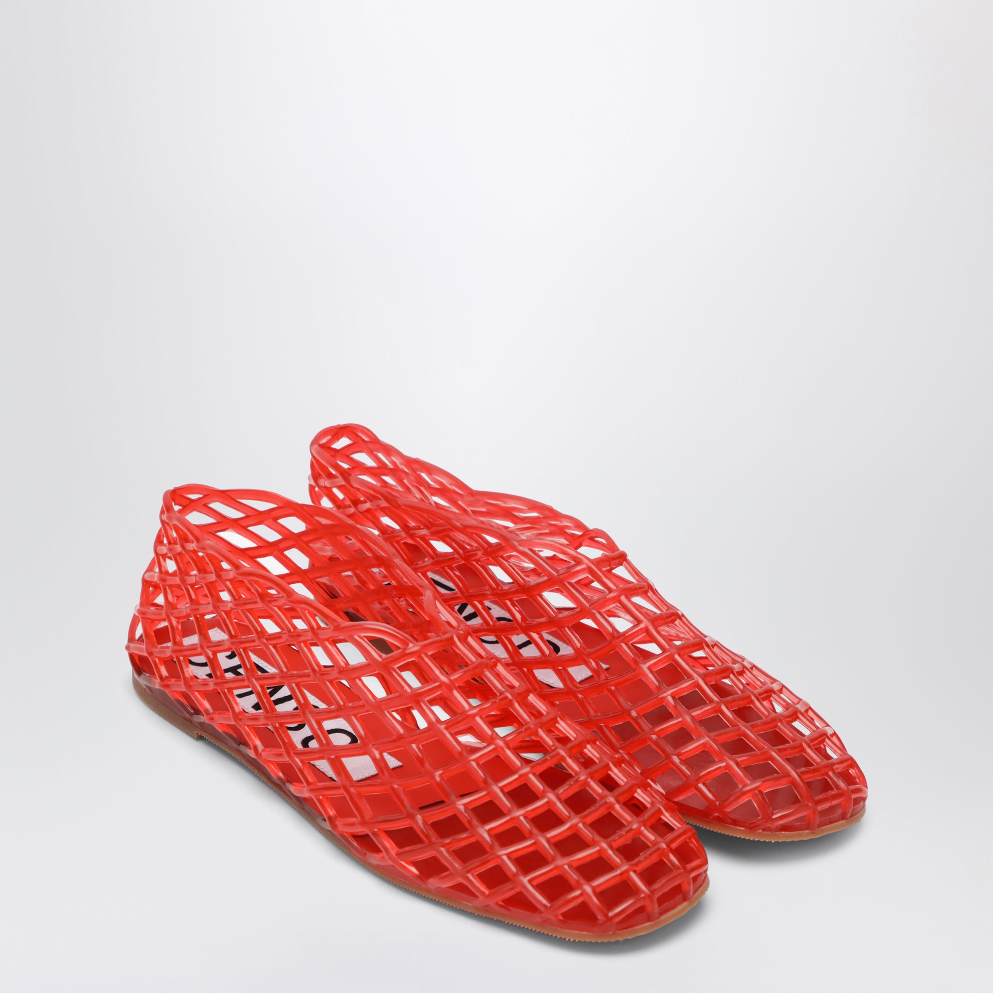 Ballerines en mesh caoutchouc rouges