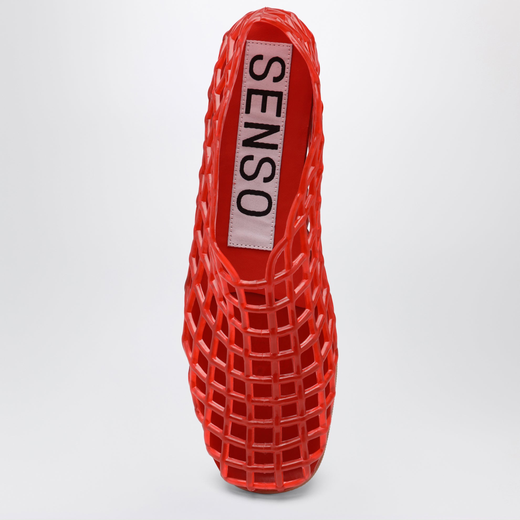 Ballerines en mesh caoutchouc rouges