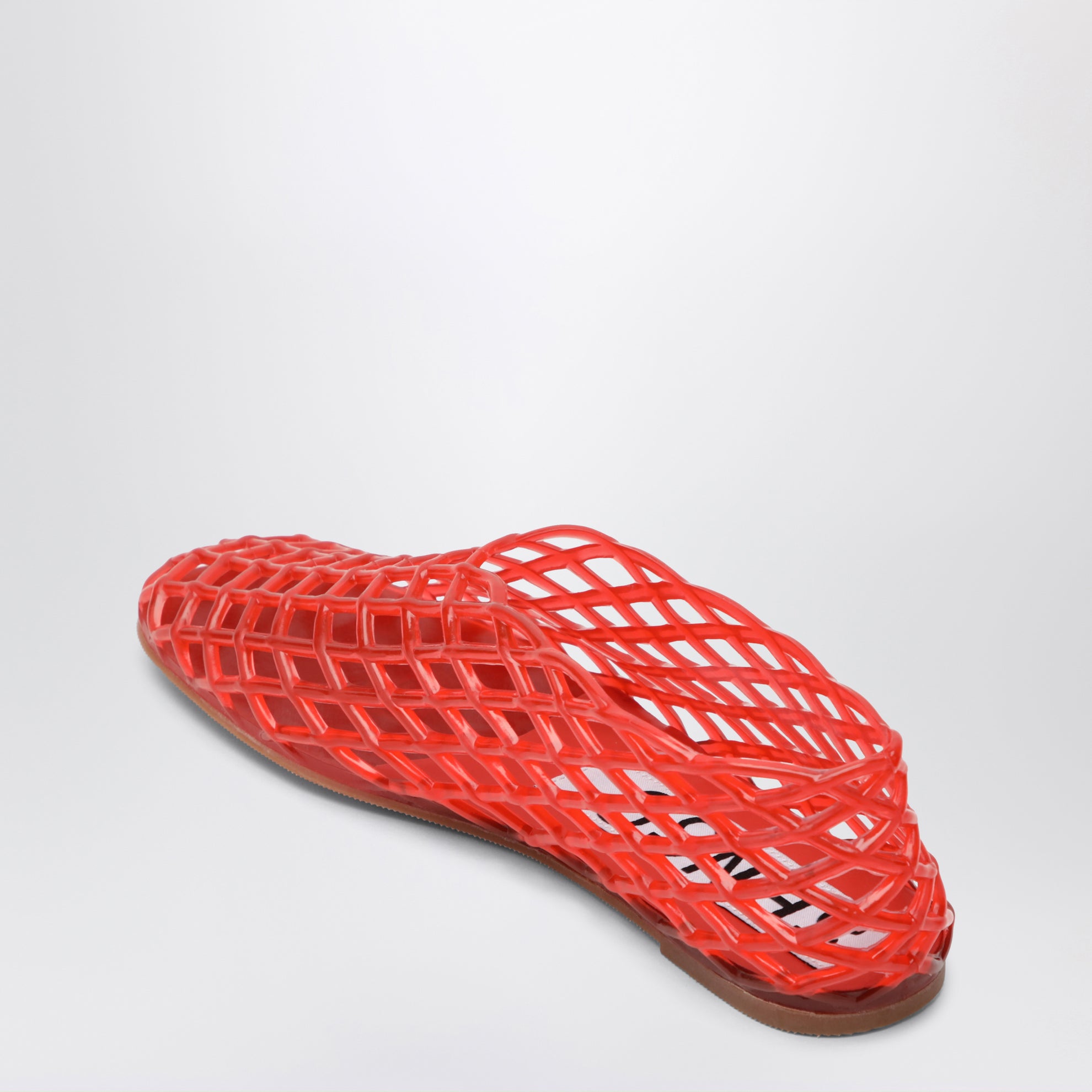 Ballerines en mesh caoutchouc rouges