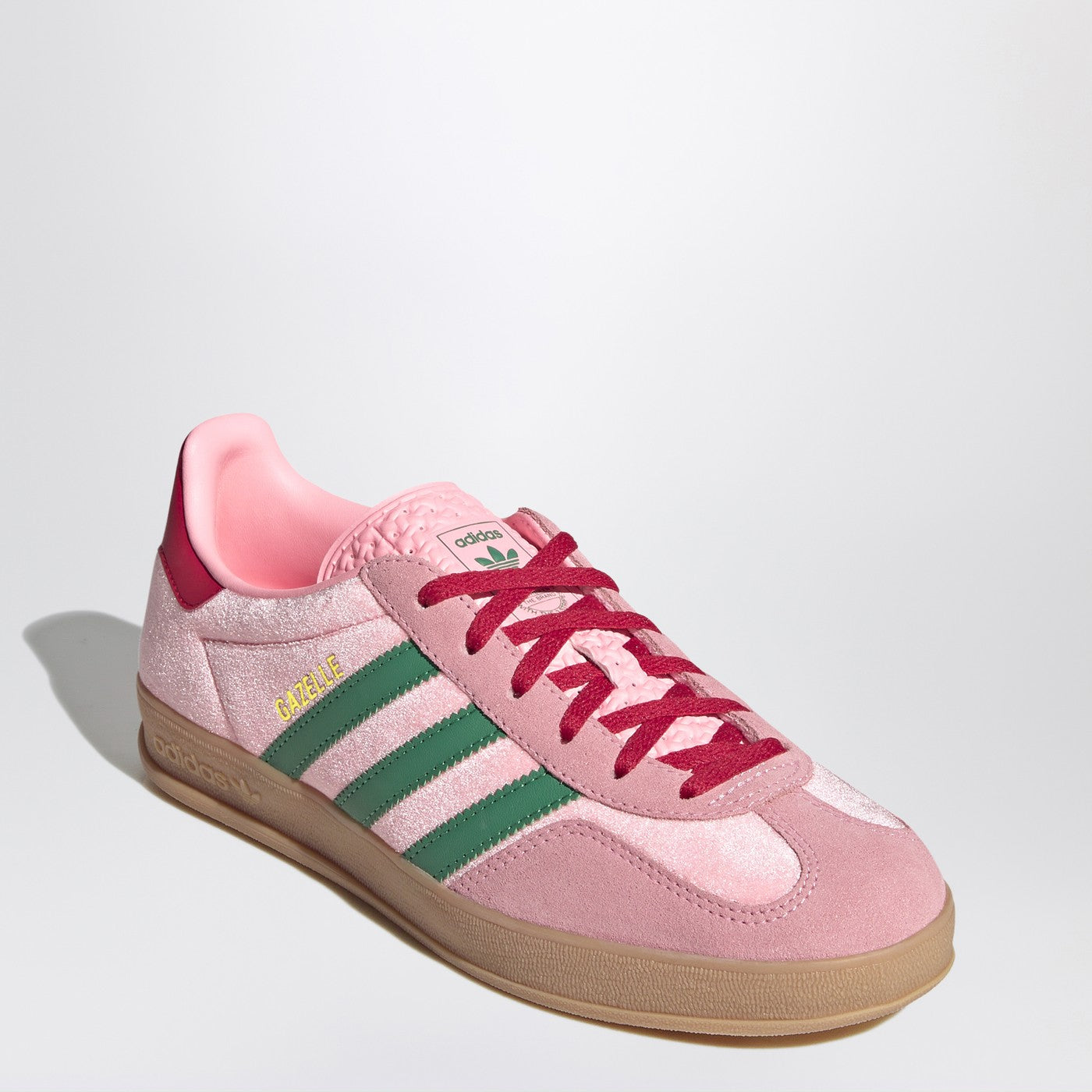 ADIDAS ORIGINALS Gazelle Indoor Court Green/Glow Pink/Gum velvet Sneakers | TheDoubleF ADIDAS ORIGINALS Gazelle Indoor Court Green/Glow Pink/Gum velvet Sneakers | TheDoubleF