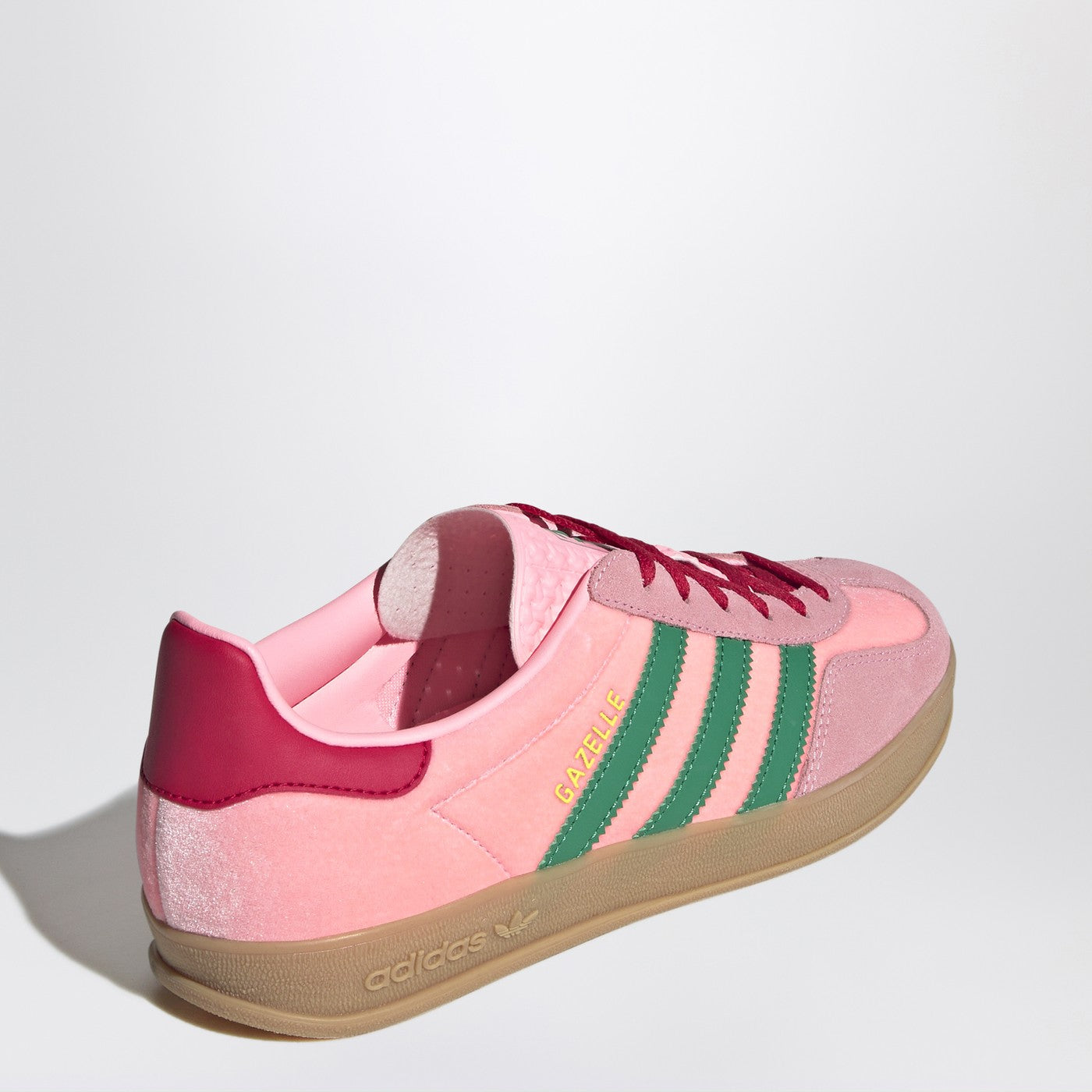 Gazelle Indoor Court Green/Glow Pink/Gum velvet Sneaker