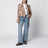 Trench corto in cotone beige