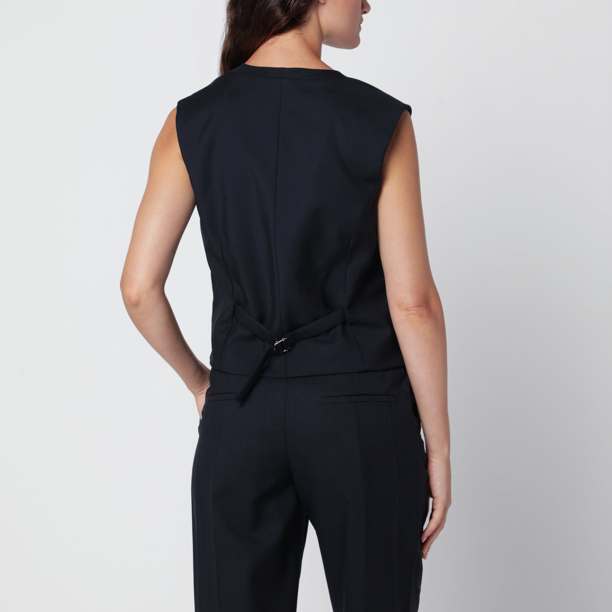 Gilet Feral in lana e mohair navy