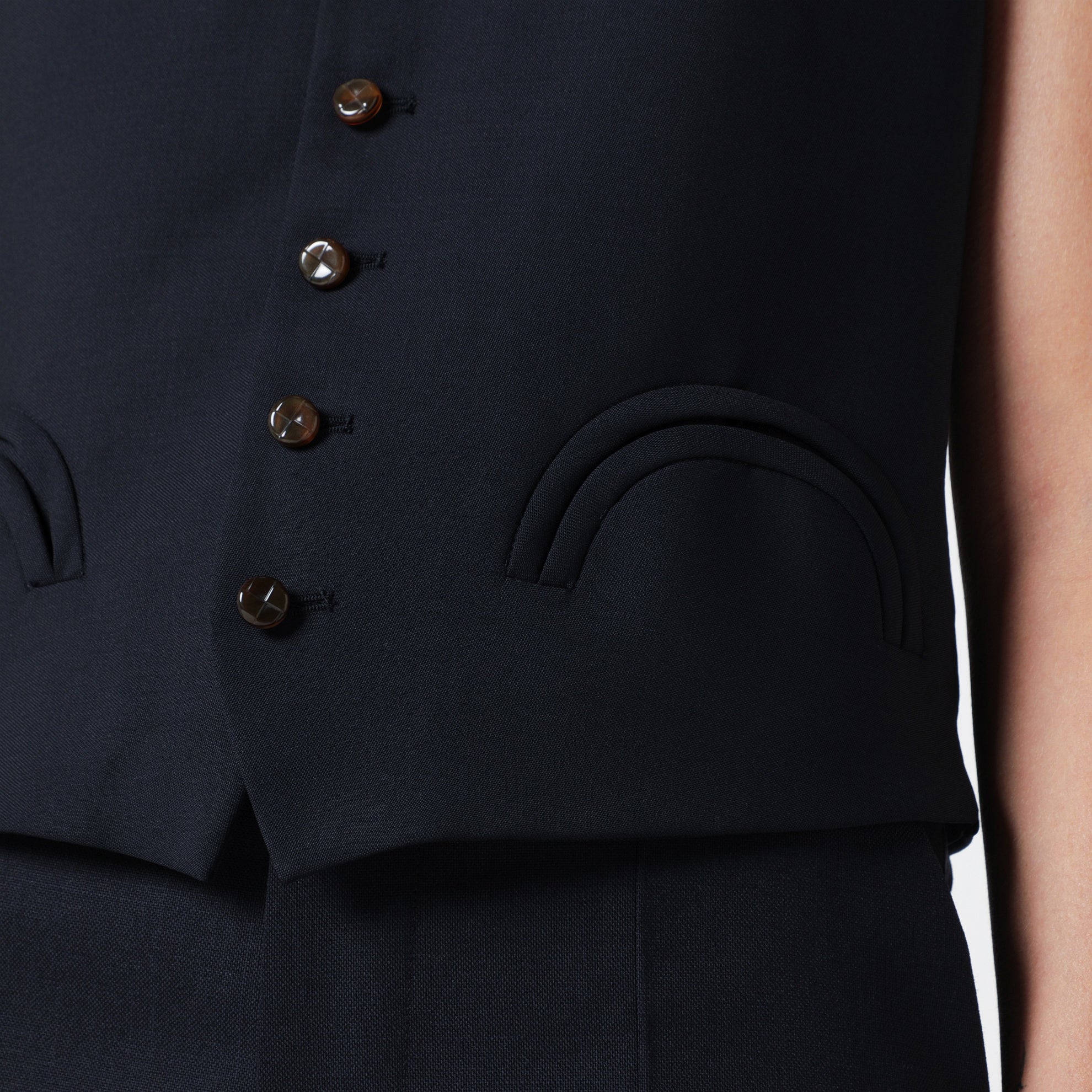 Gilet Feral in lana e mohair navy
