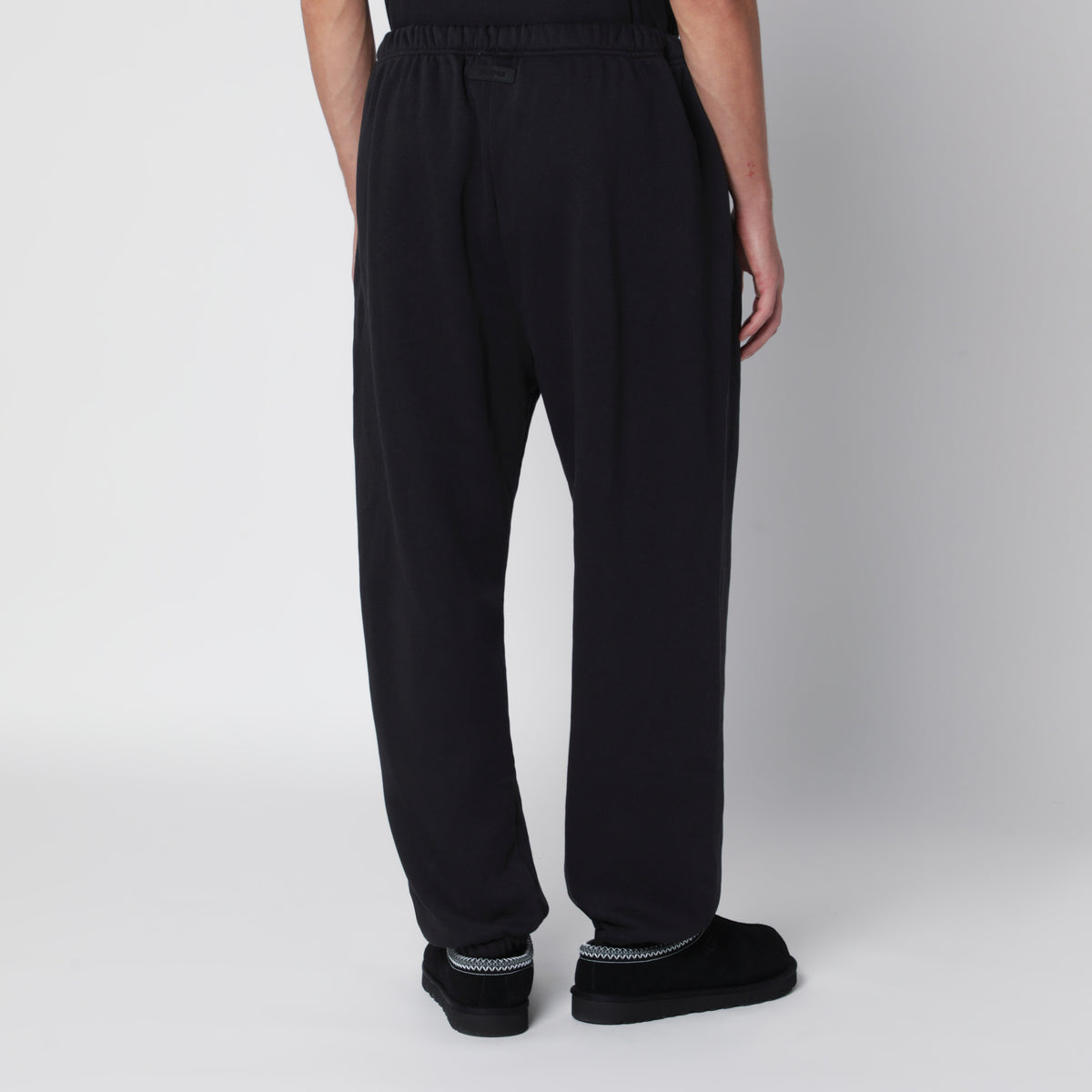 Pantalon jogging noir délavé en molleton de coton