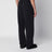 Pantalon droit noir délavé en molleton de coton