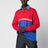 Red/blue rugby polo shirt in cotton