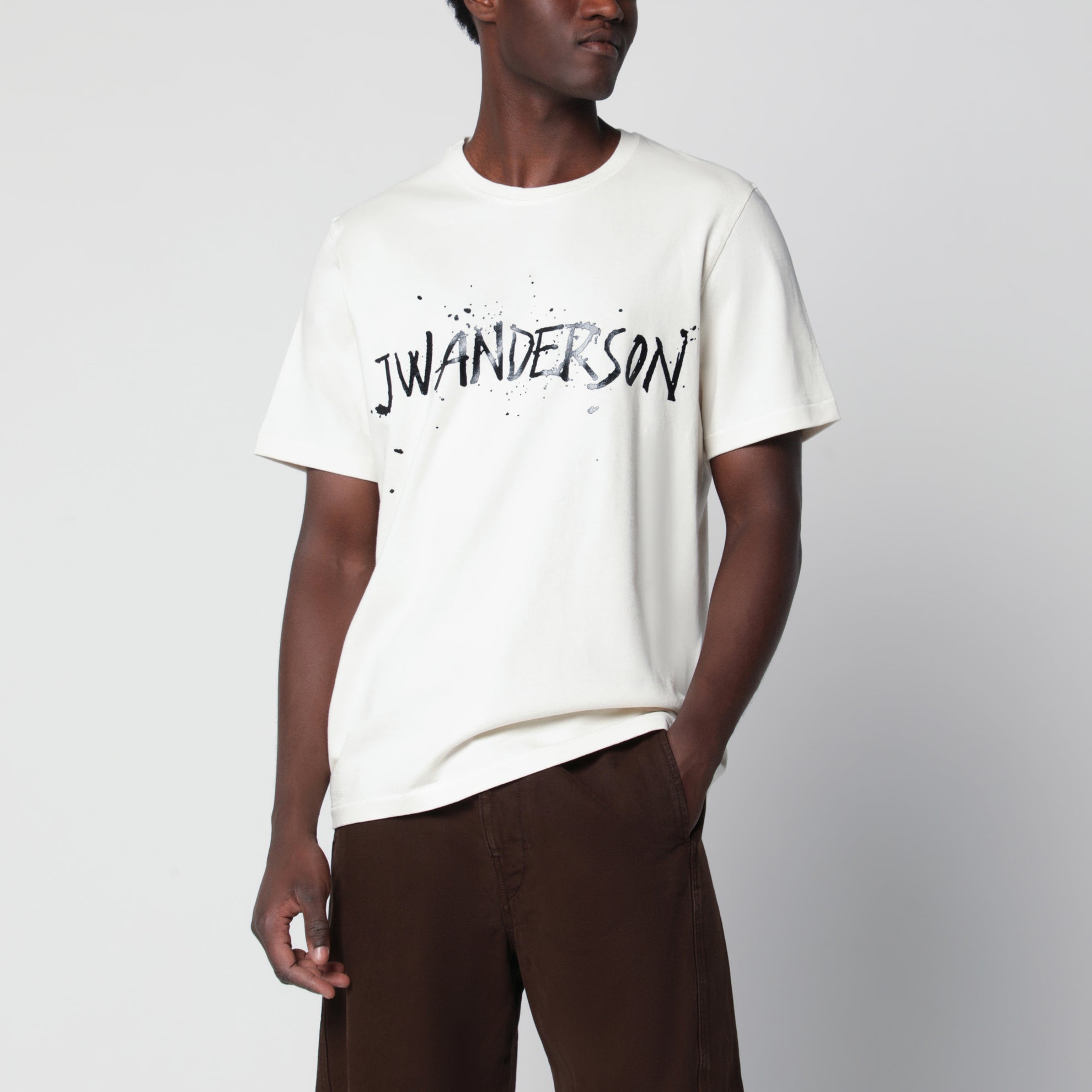 T-shirt Circular in cotone écru