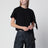 T-shirt con maniche annodate in cotone nera