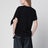 T-shirt con maniche annodate in cotone nera