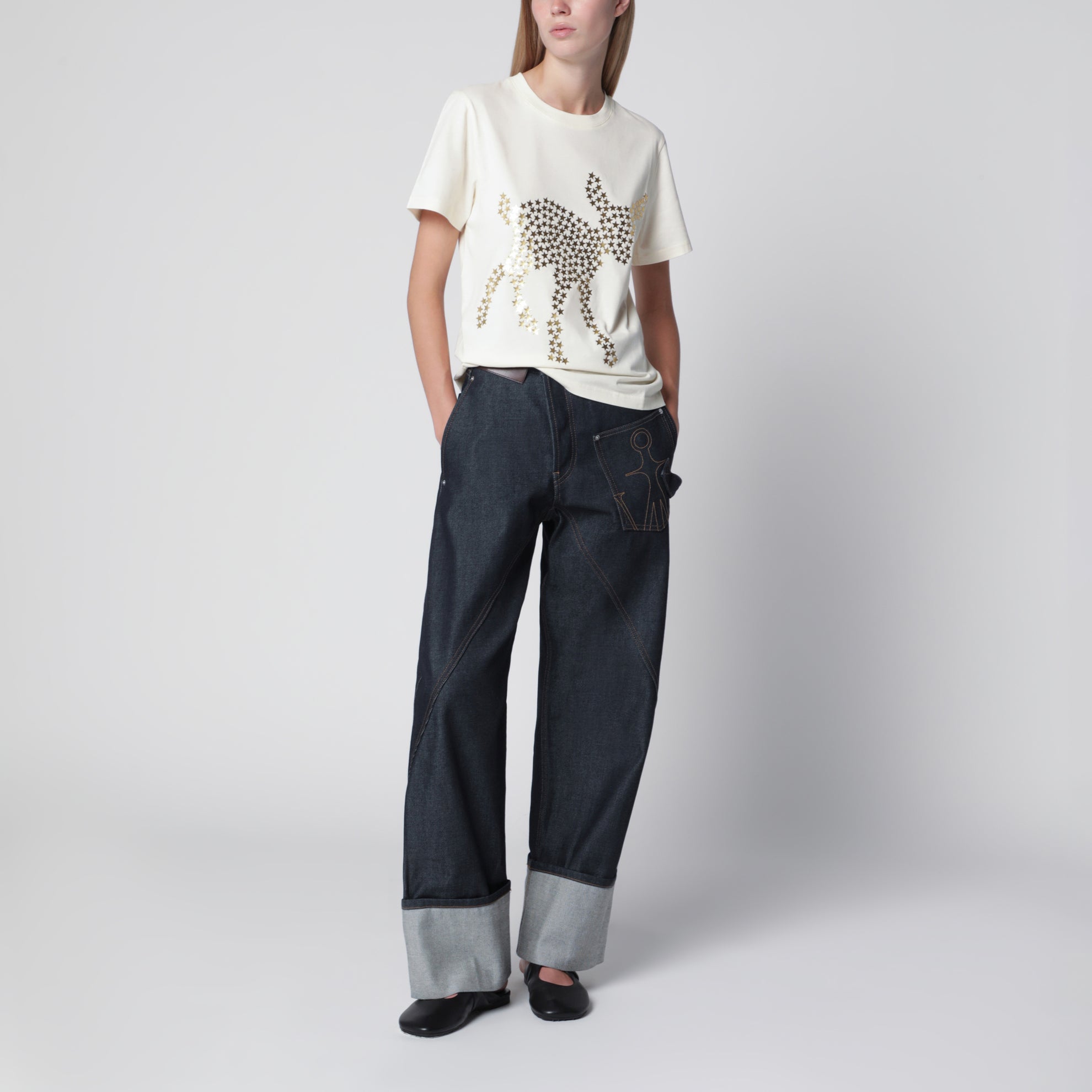 T-shirt Animal Stars en jersey de coton écru