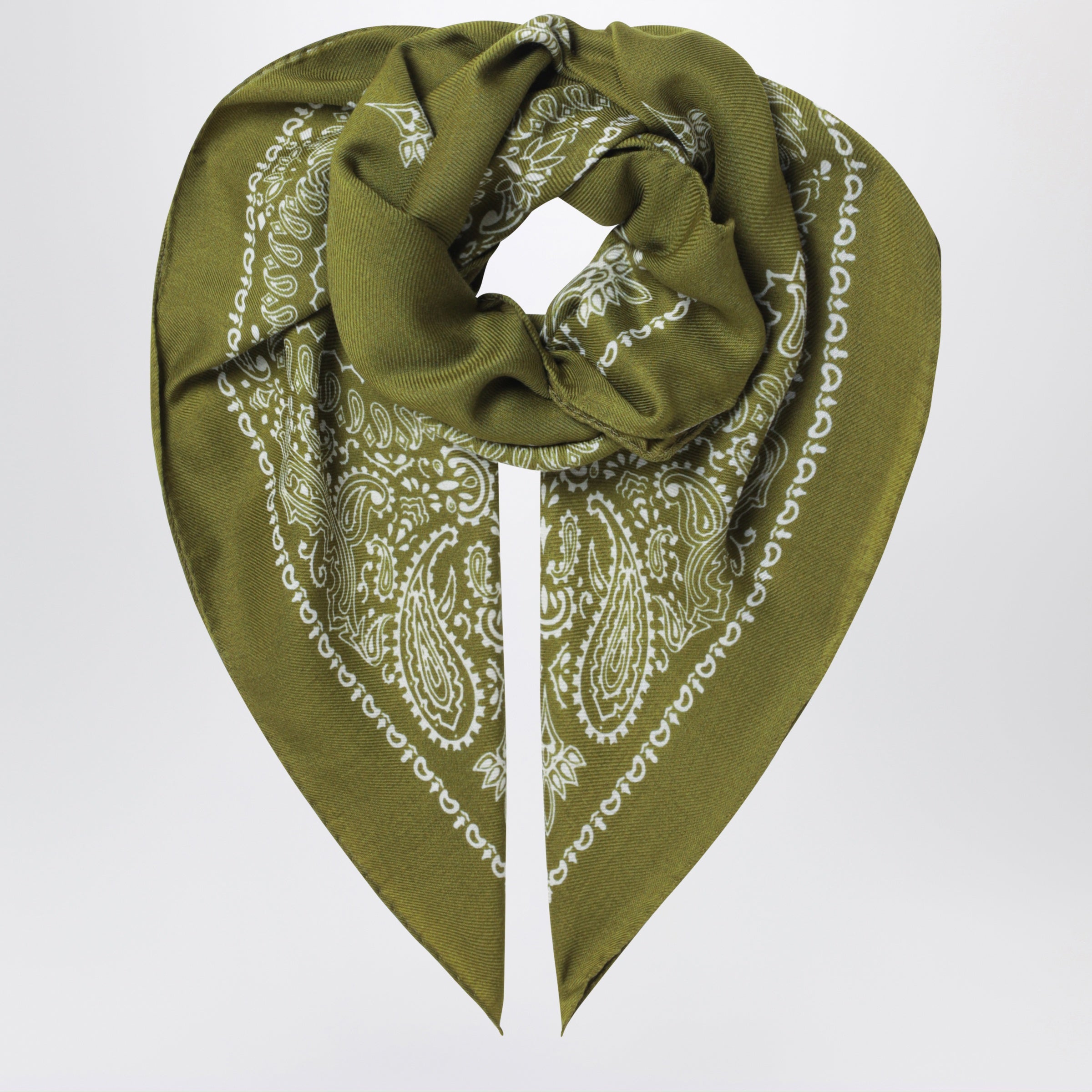 DESTIN BANDANA STOLE グリーン　MUSE Destin Pistachio Judy bandana scarf in wool | TheDoubleF