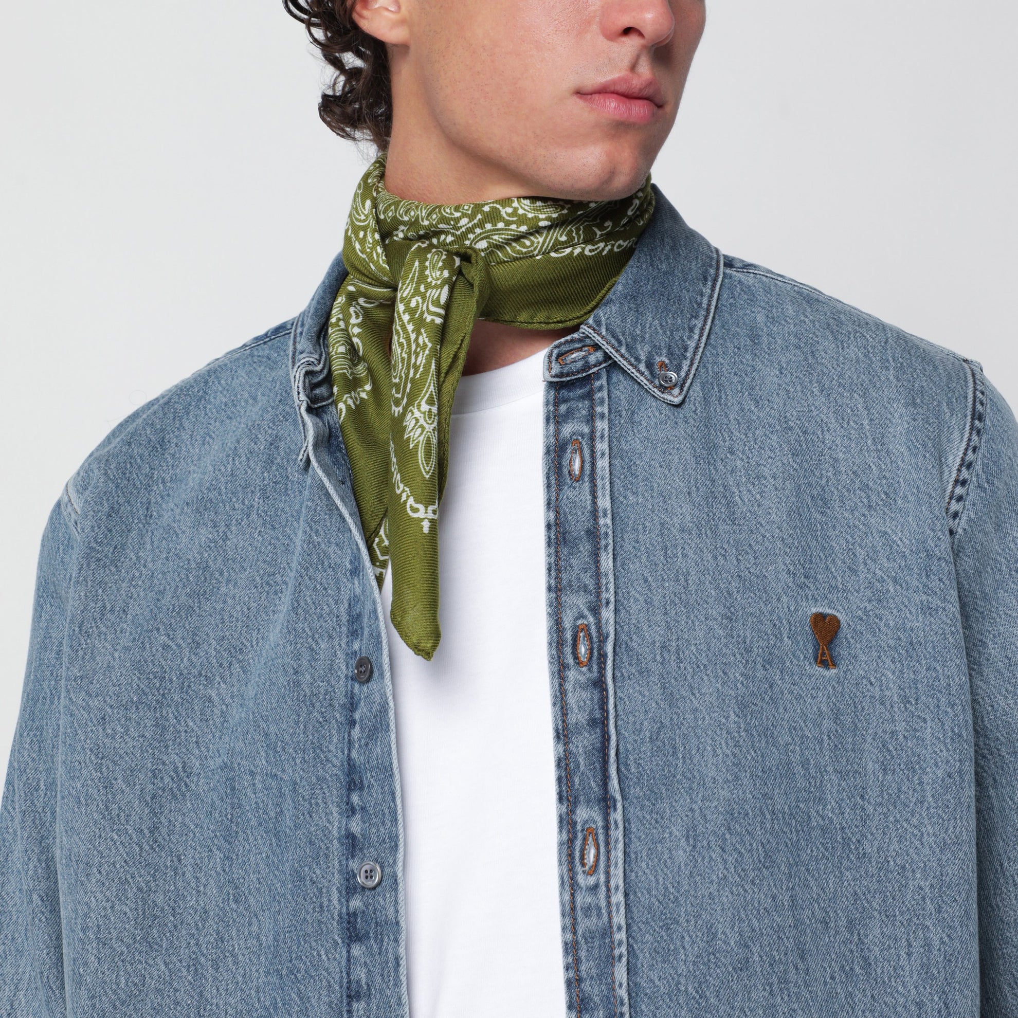 Pistachio Judy bandana scarf in wool