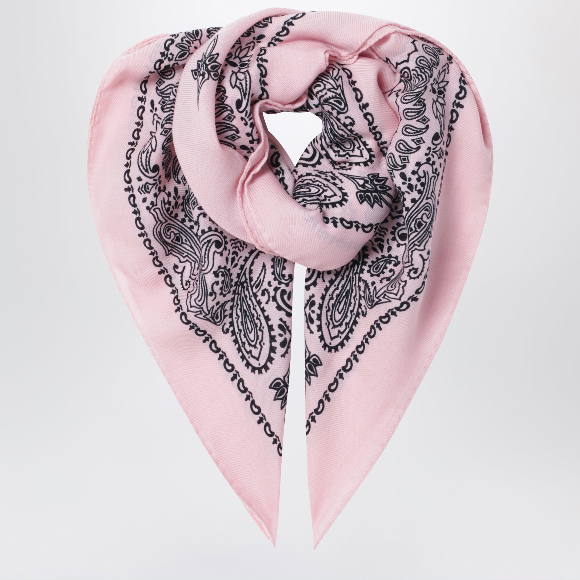 Pink Judy bandana scarf in wool