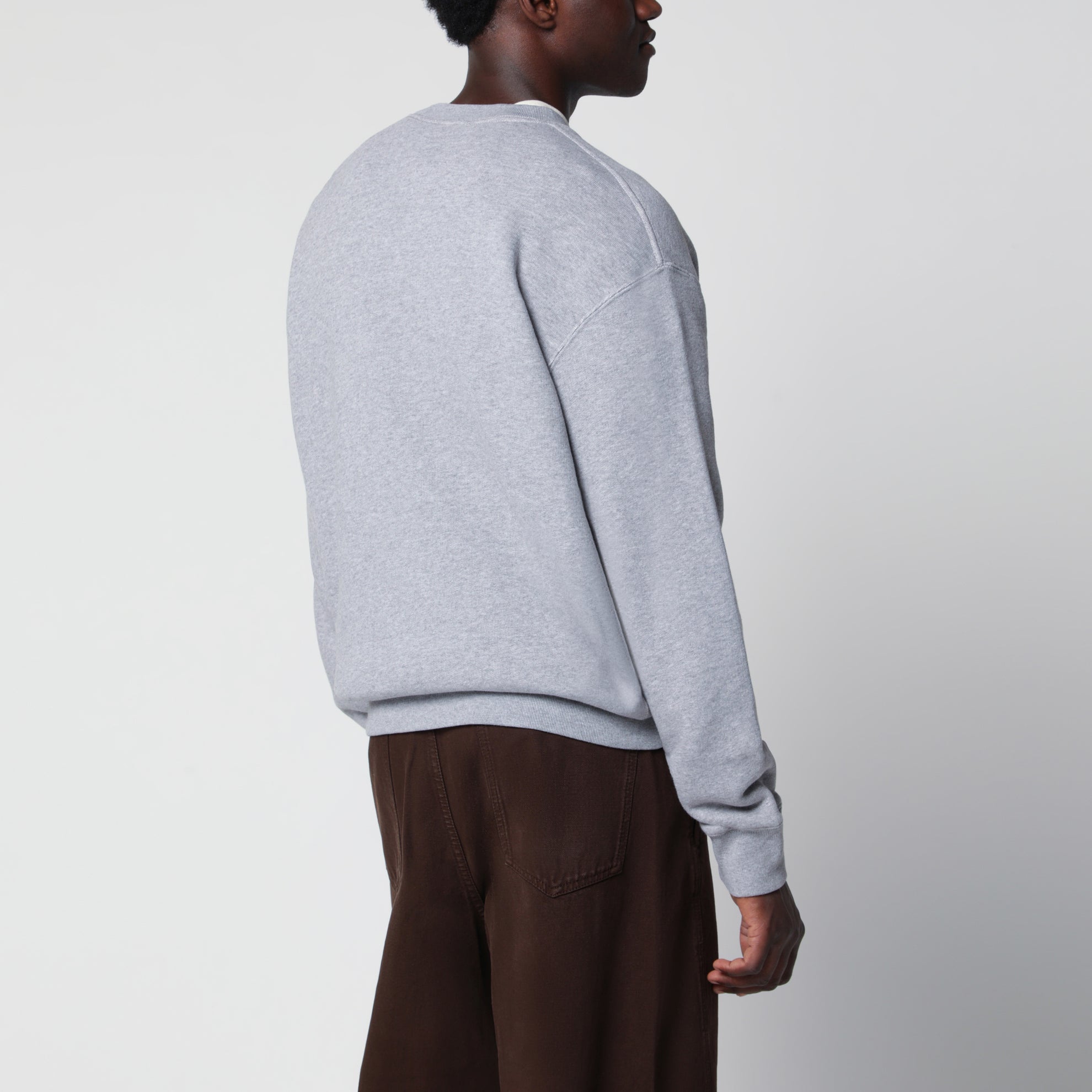 Sweat gris en coton avec logo brodé