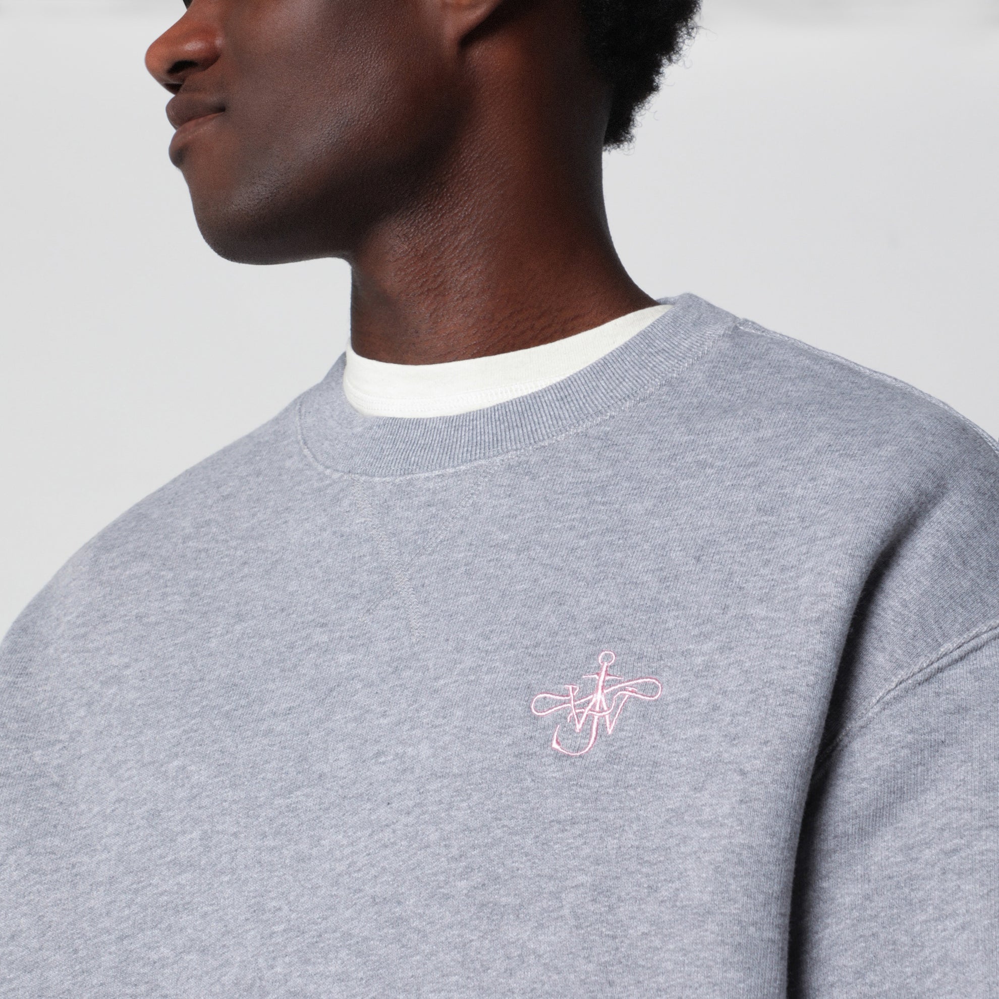 Sweat gris en coton avec logo brodé