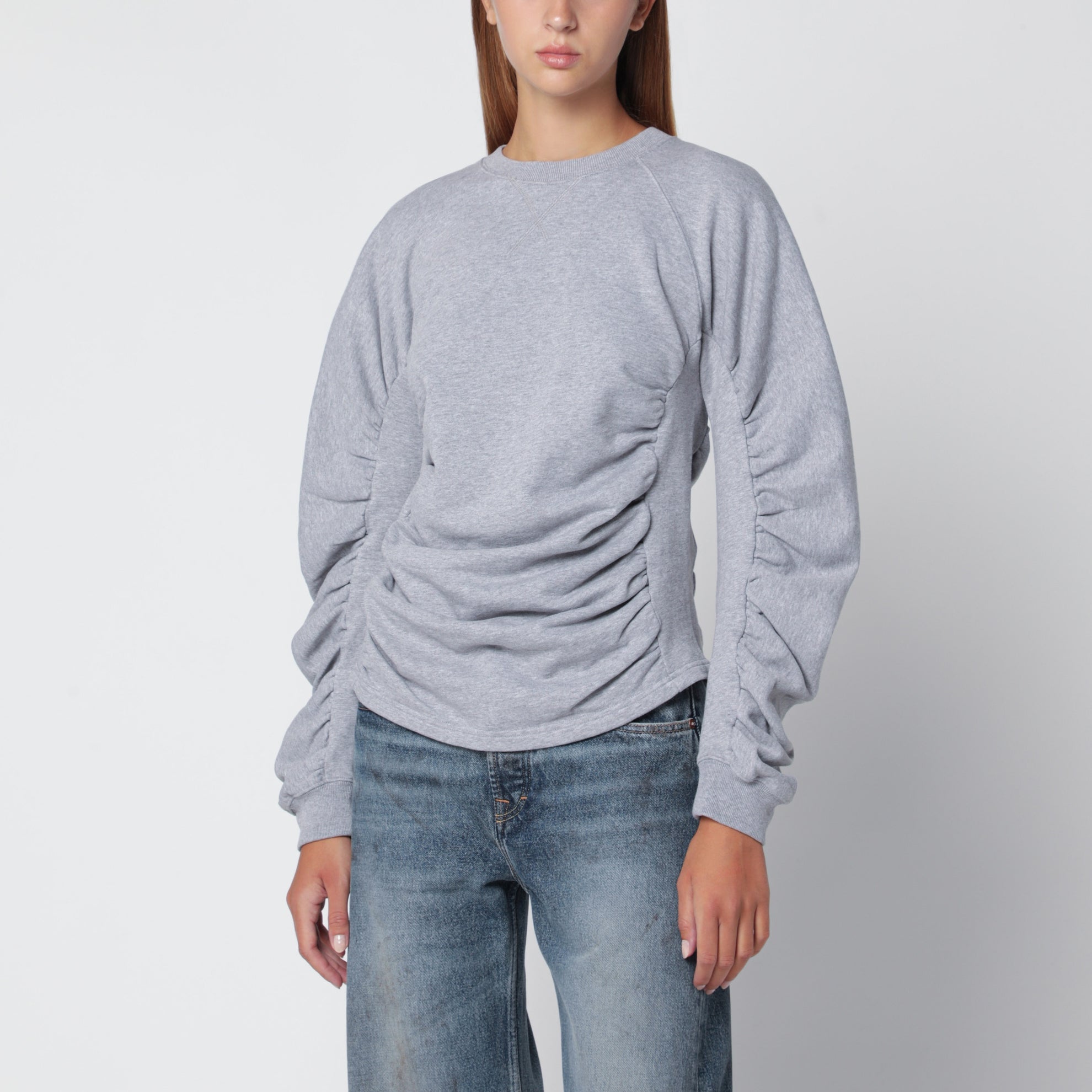 Gray mélange sweatshirt in cotton