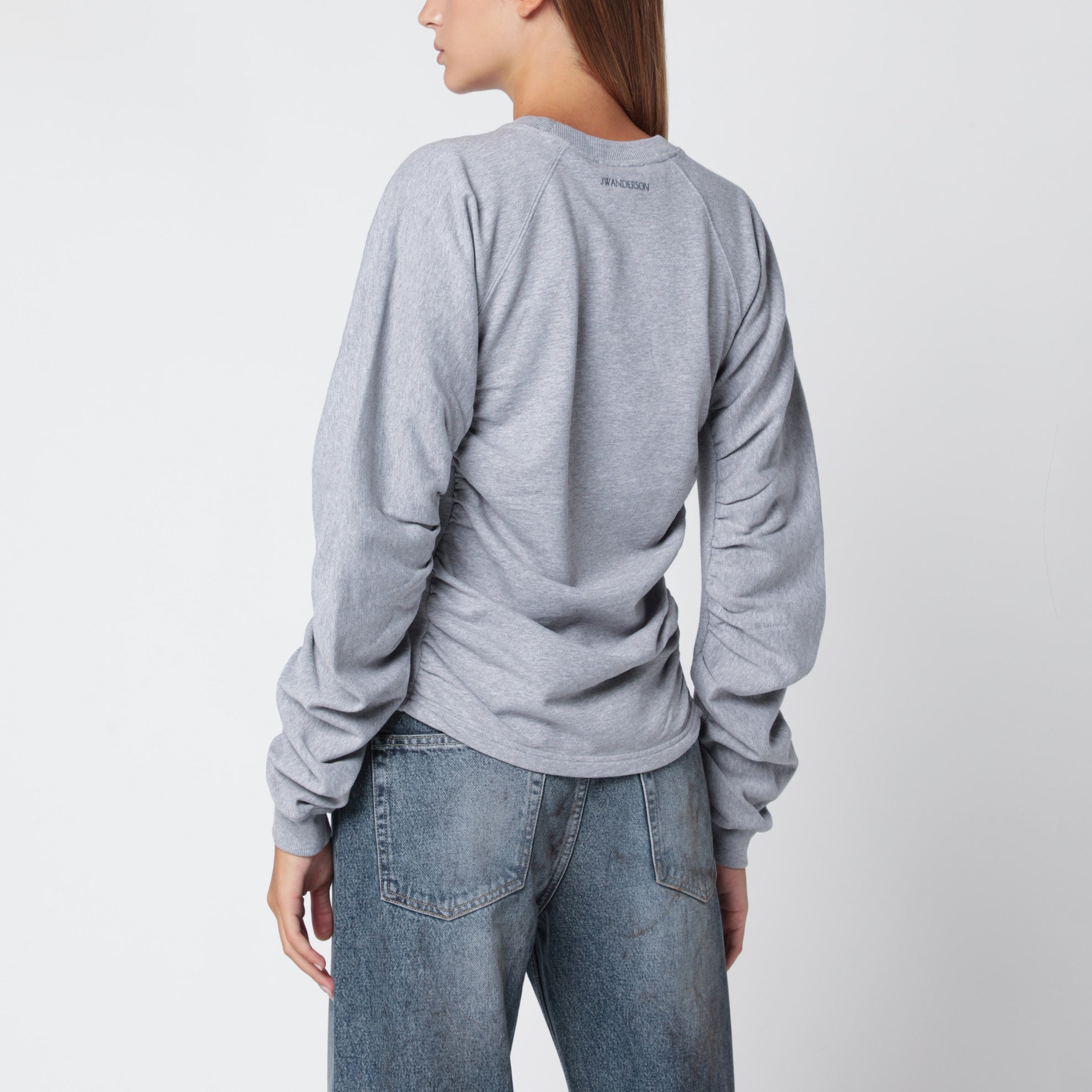 Gray mélange sweatshirt in cotton