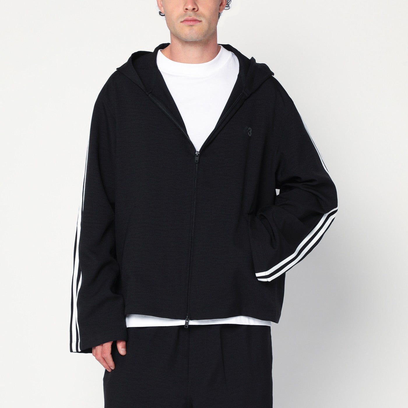 3-Stripes black zip/cardigan