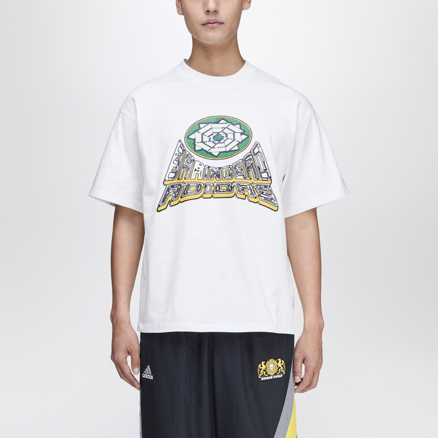 adidas x Brain Dead Core White T-shirt with logo print | TheDoubleF