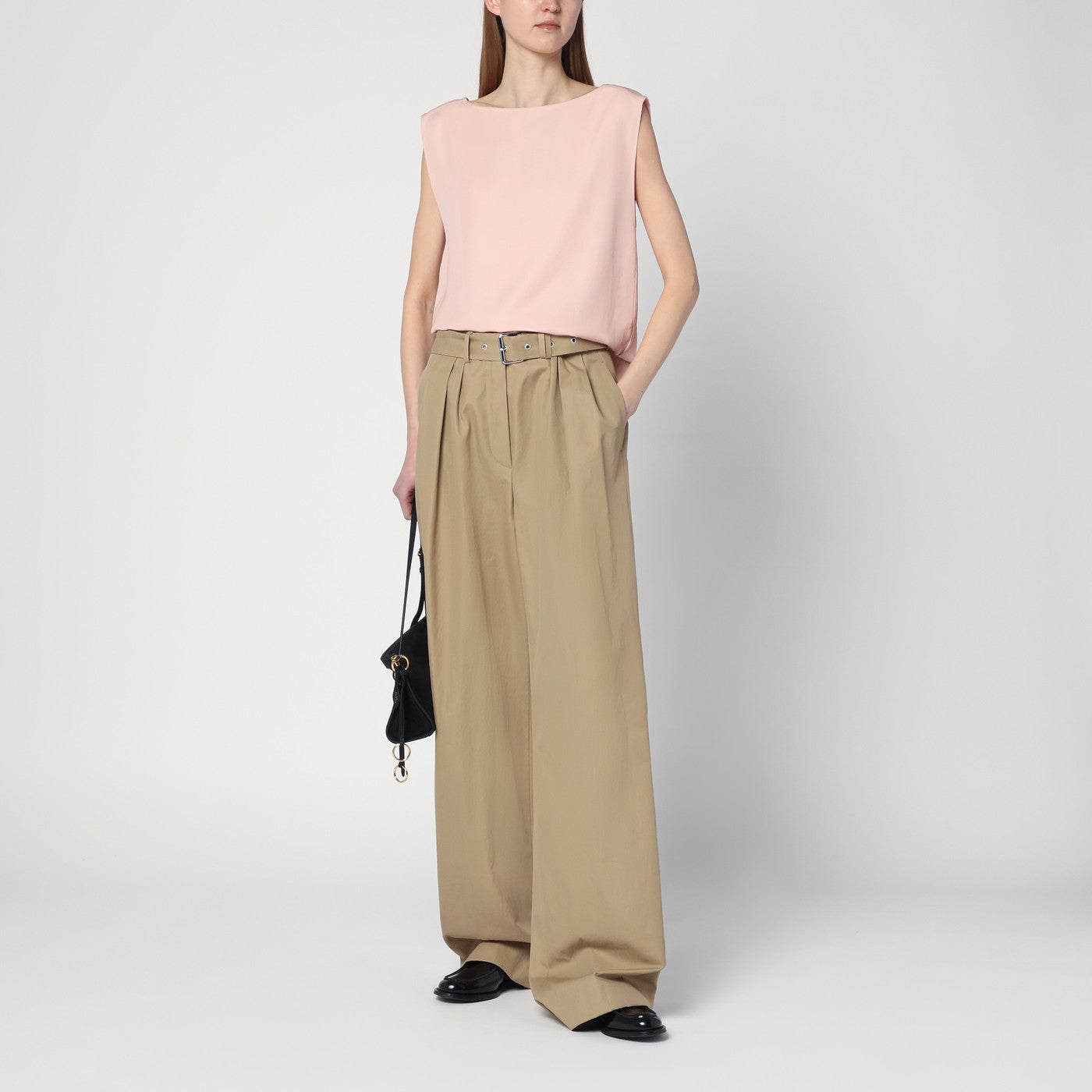 Light pink blouse in linen blend