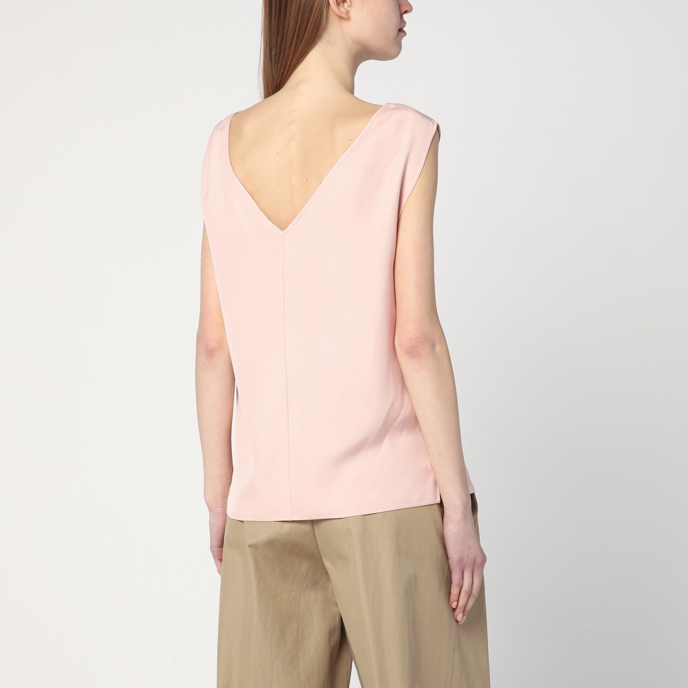 Light pink blouse in linen blend