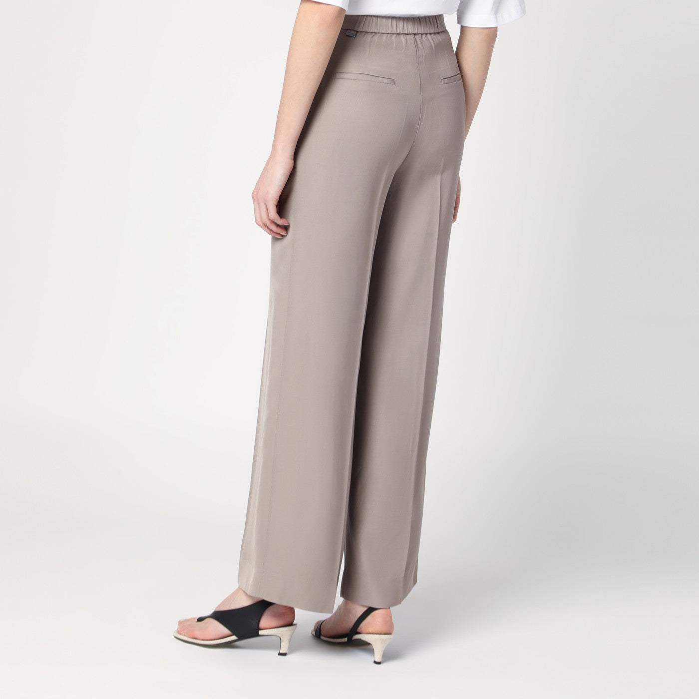 Ash grey trousers in linen blend