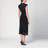 Black midi dress with belt