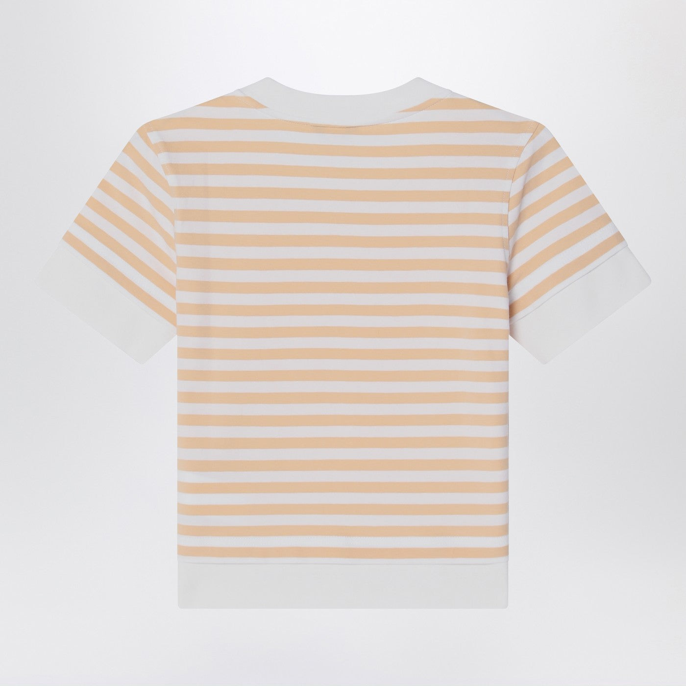 T-shirt Emel bianca/beige a righe