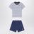 Ensemble deux pièces rayé bleu en coton