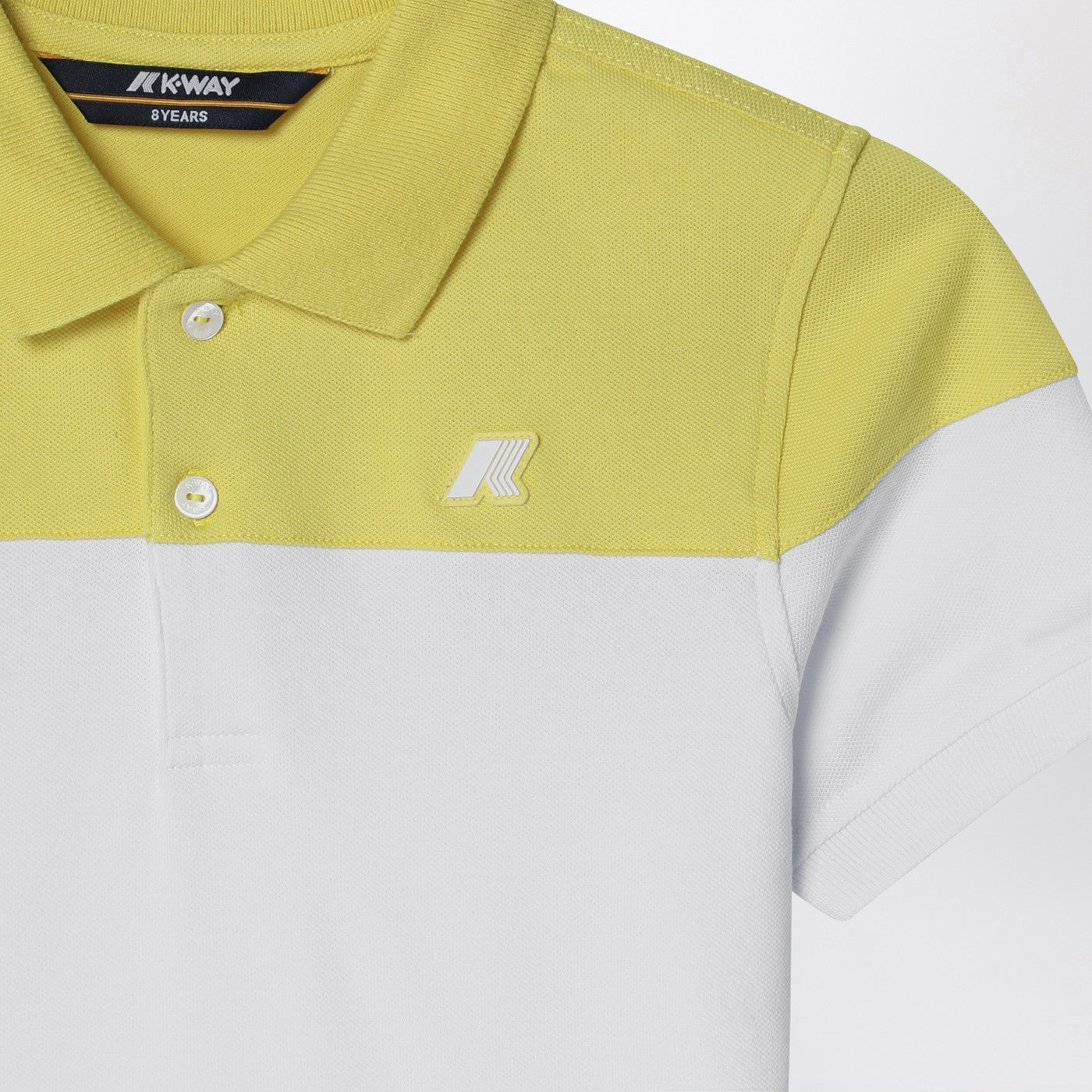 White/green acacia cotton polo