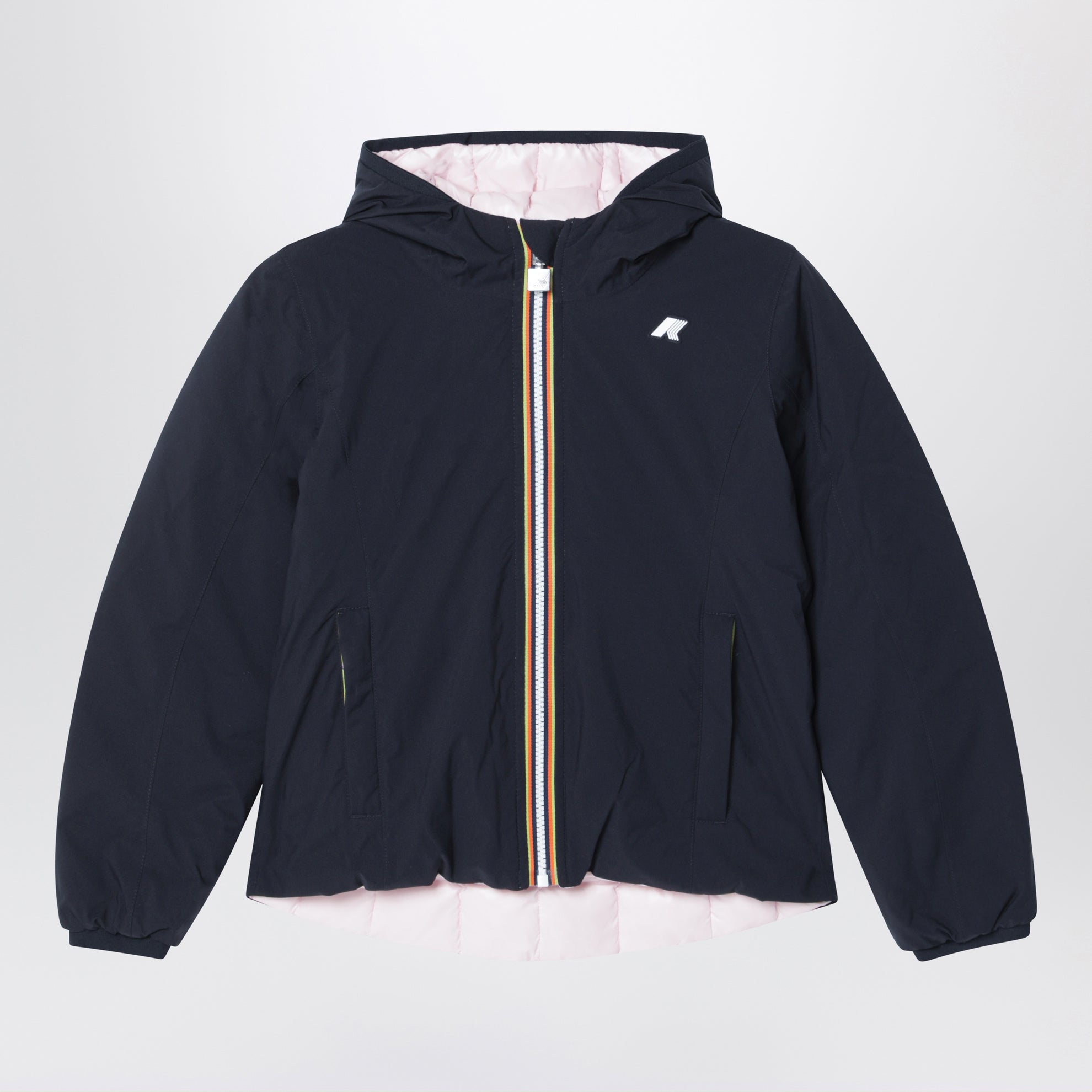 Piumino reversibile blu/rosa chiaro