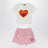 Completo due pezzi bianco/rosso in cotone