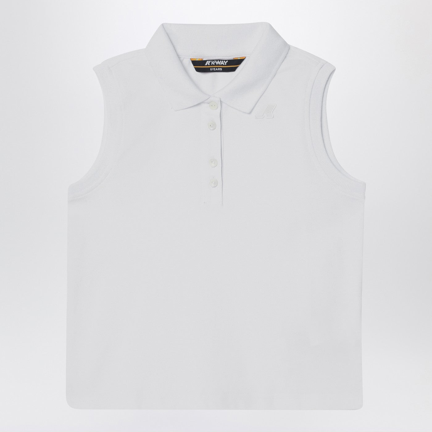 Ärmelloses weißes Baumwoll-Polo