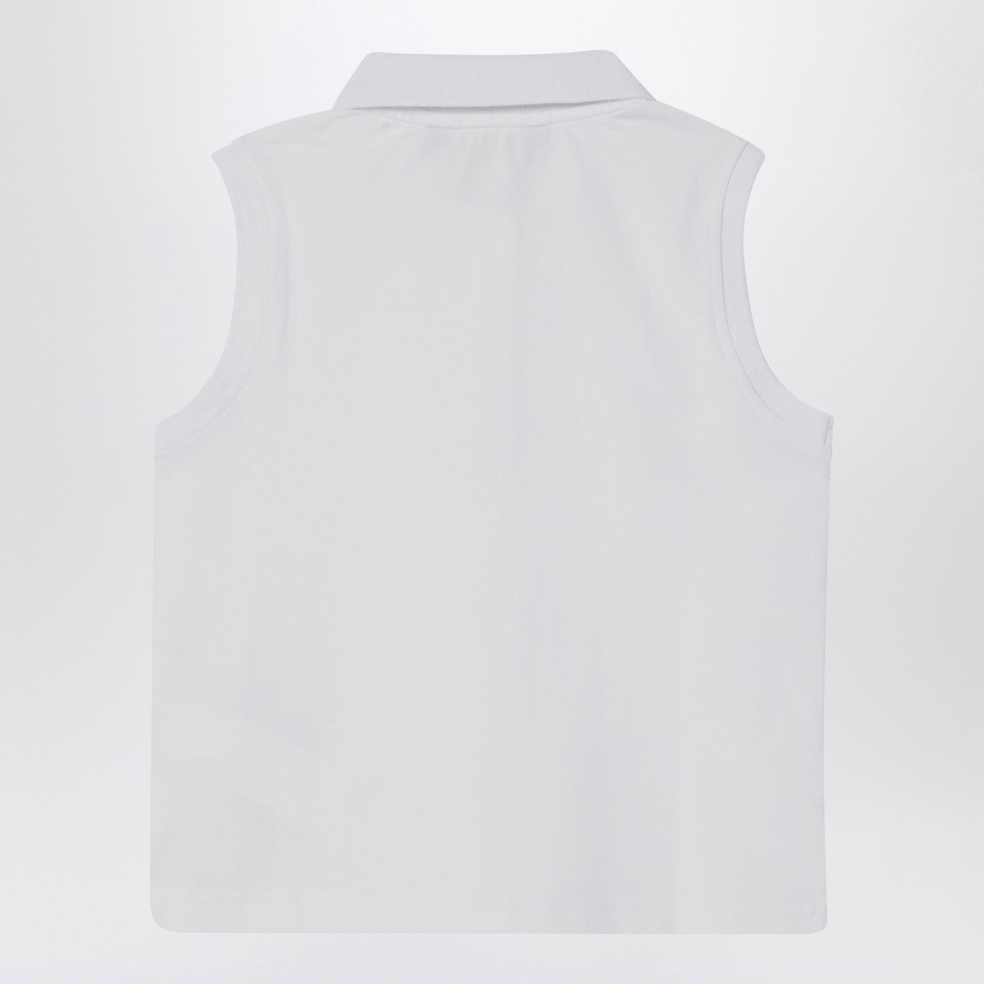 Ärmelloses weißes Baumwoll-Polo
