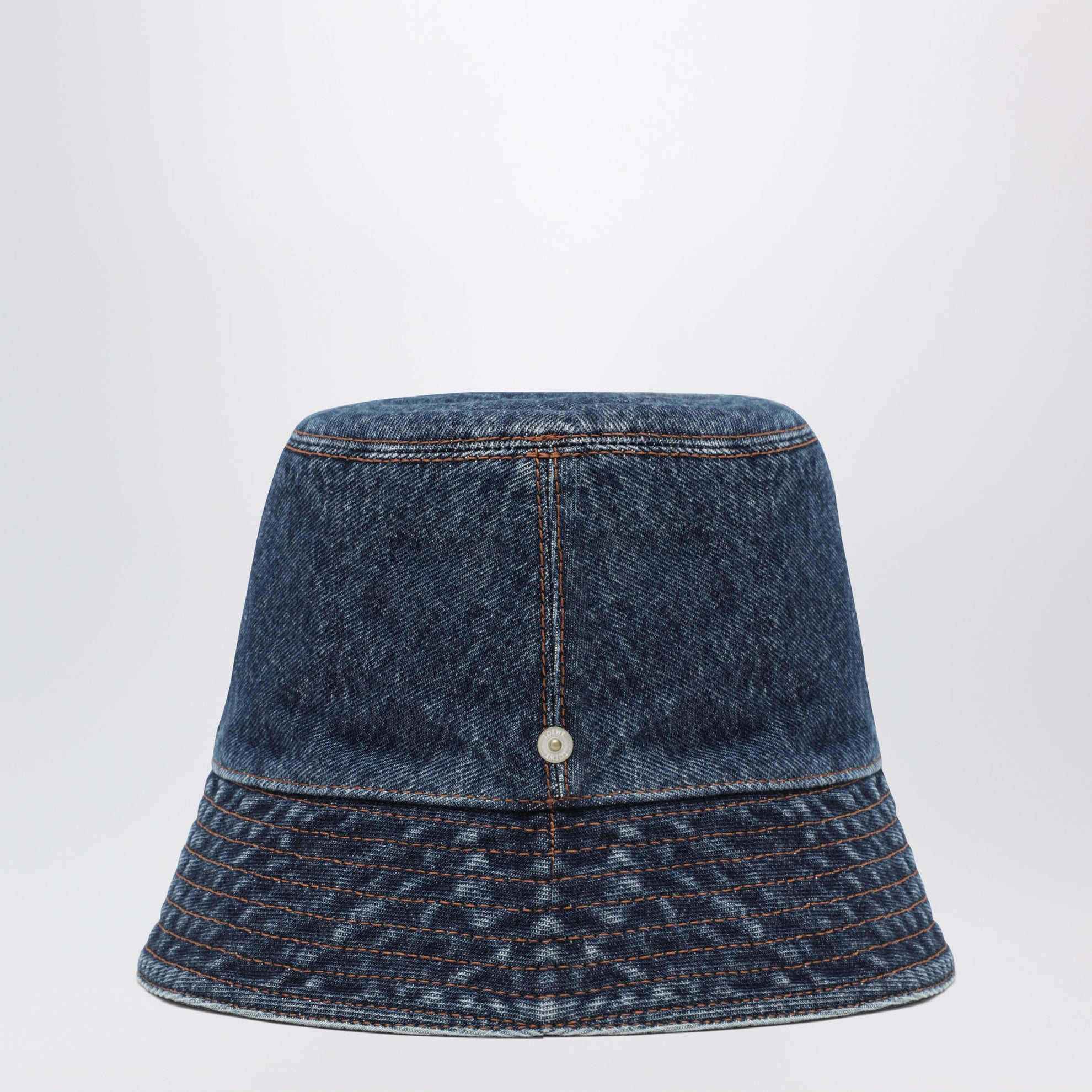 Blauer Denim-Bucket-Hat Mit Logo-Stickerei