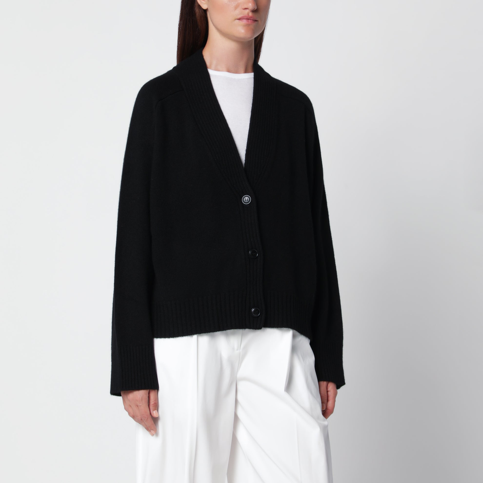 Cardigan Kaia Lds nero in cashmere