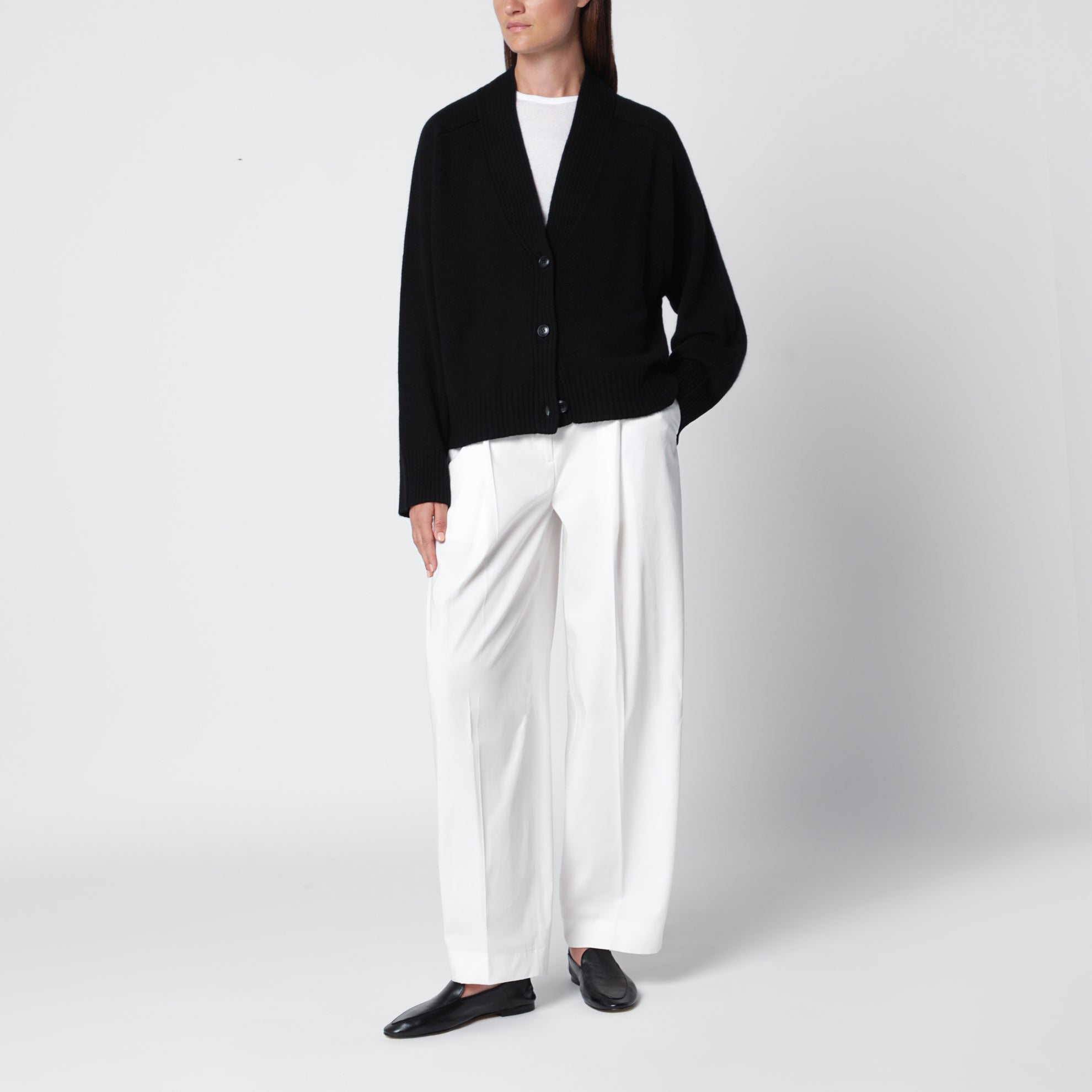 Cardigan Kaia Lds nero in cashmere