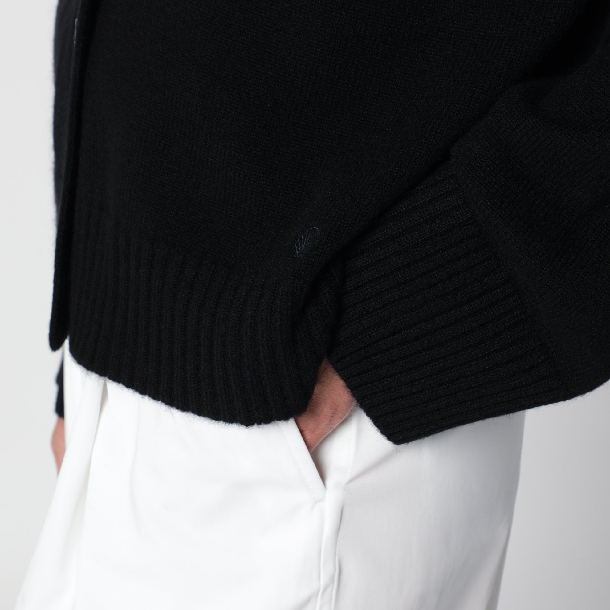 Cardigan Kaia Lds nero in cashmere